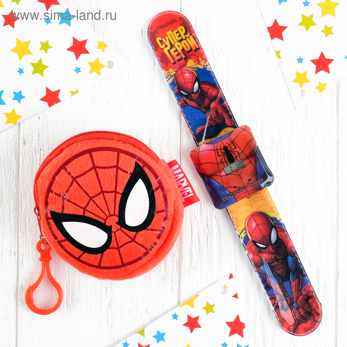 Набор часы и кошелек "Супер герой!", Человек-паук - Фото 1