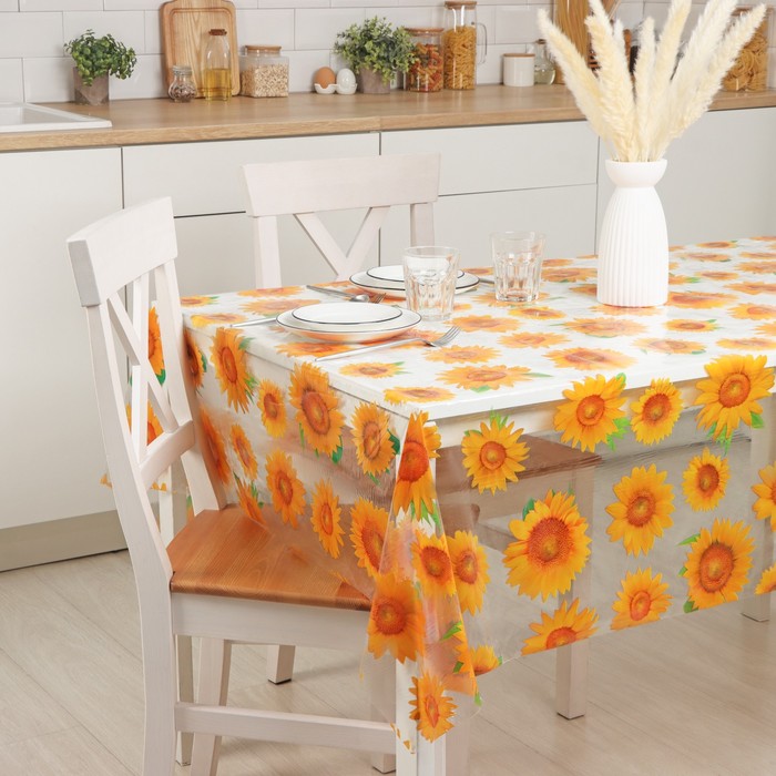 Клеёнка на стол Доляна, ширина 137 см, толщина 0.07 мм, рулон 30 м - Фото 1