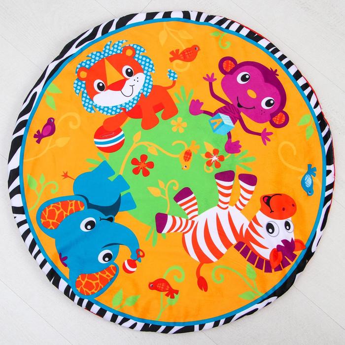 Развивающий коврик «Зоо», с дугами и подушечкой 43434