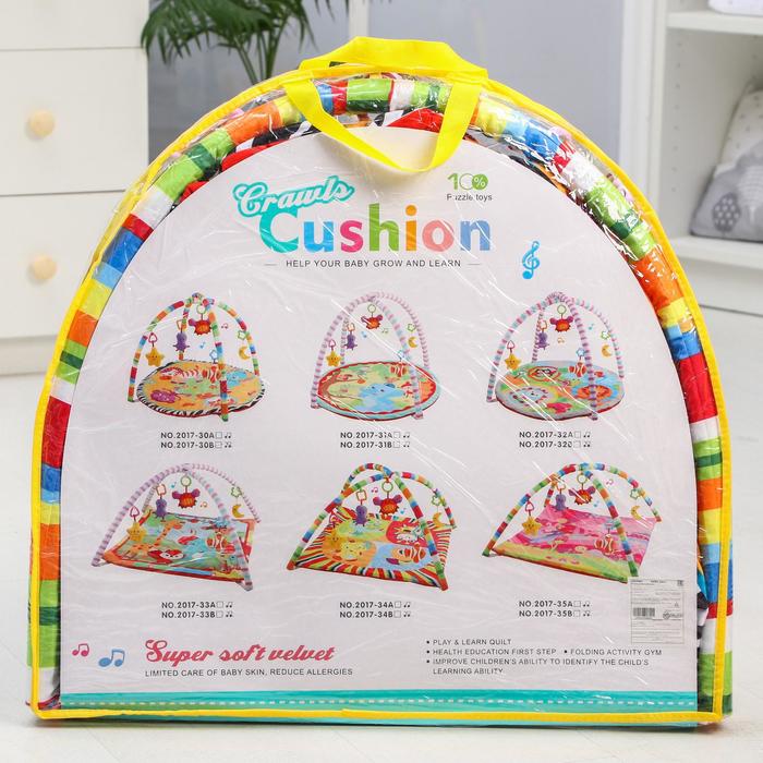 Развивающий коврик «Зоо», с дугами и подушечкой 43434