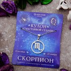 Кулон из стали «Знак зодиака» в круге, скорпион, цвет серебро, 45 см - Фото 1