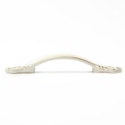 Ручка-скоба мебельная РС201, м/о 96 мм, белая, с золотой вставкой - Фото 1