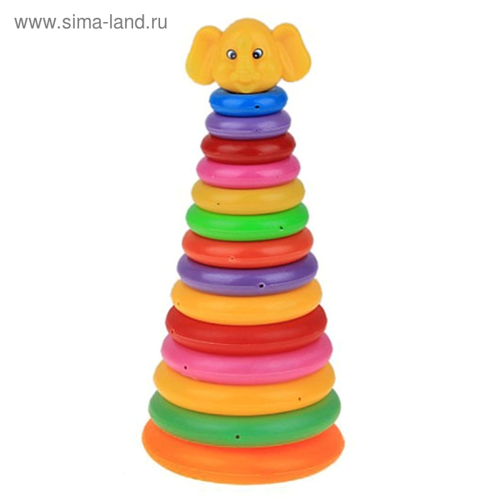 Пирамидка "Слоник", 14 колец - Фото 1