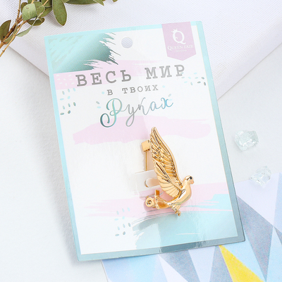 Брошь «Птица» голубь мира, цвет