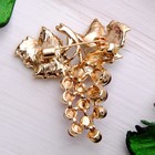 Брошь «Виноград Изабелла», цветная в золоте - Фото 3