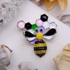 Брошь «Пчела с сотами», цветная в серебре - Фото 1