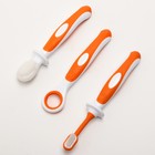 Набор детских зубных щёток-массажеров (силикон/нейлон), с ограничителем, цвет оранжевый - Фото 2