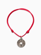 Браслет-оберег «Красная нить» денежная, цвет чернёное серебро, d=8 см - Фото 2