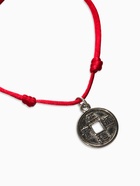 Браслет-оберег «Красная нить» денежная, цвет чернёное серебро, d=8 см - Фото 3