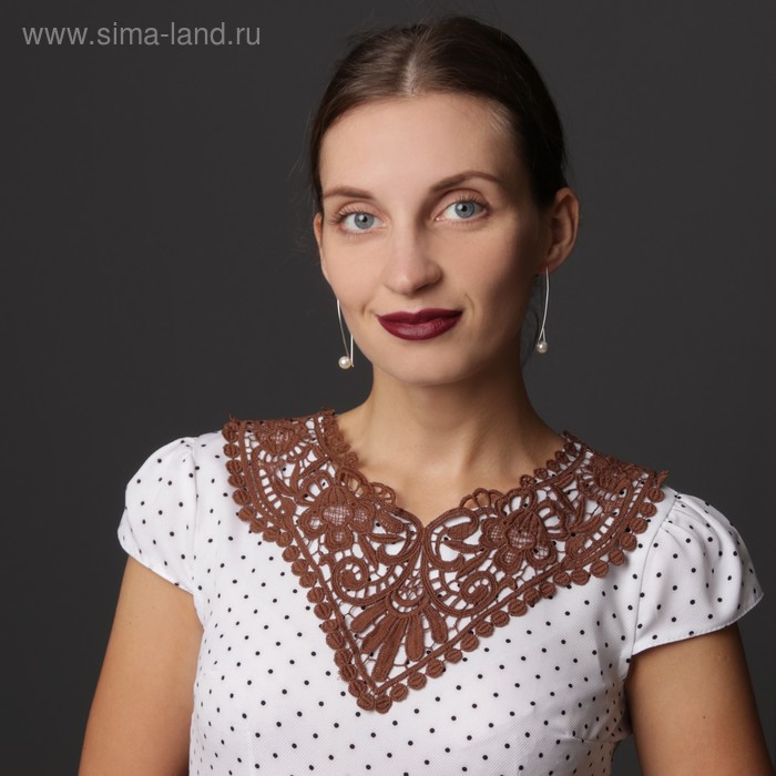 Воротник пришивной, 35 × 28,5 см, цвет коричневый - Фото 1