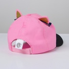 Кепка детская для девочки «Кошечка», с заколочками, р-р. 52-54 см, 5-7 лет - Фото 3