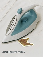 Термоаппликация «Корона», с пайетками, 8×5.8 см, цвет золотой - Фото 2