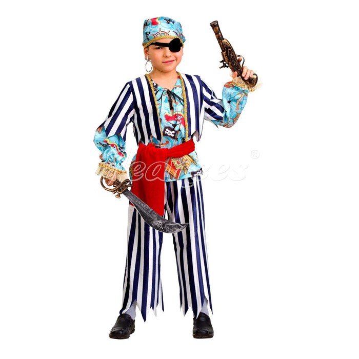 Карнавальный костюм «Пират сказочный», сатин, размер 30, рост 116 см - Фото 1