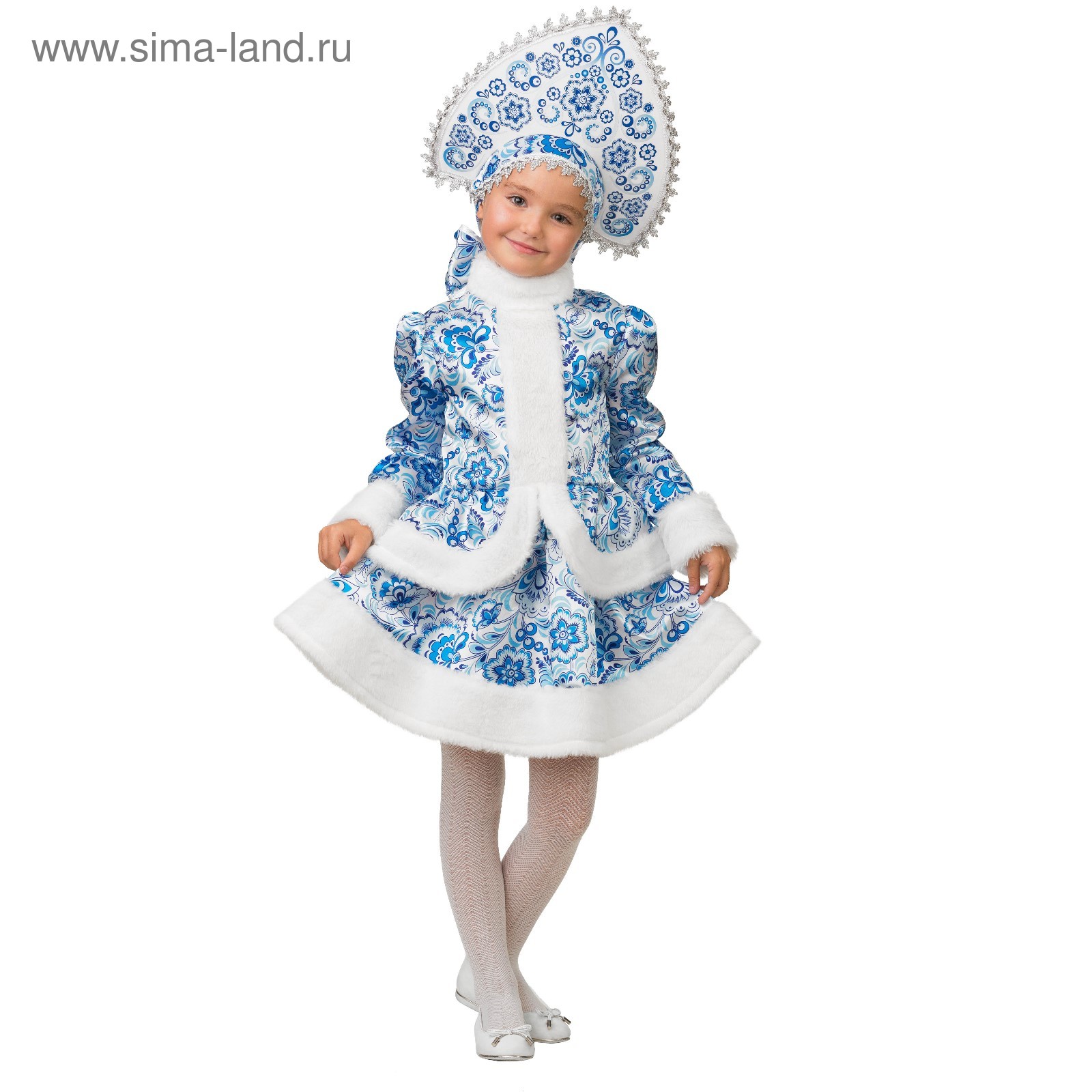 Карнавальный костюм СНЕГУРОЧКИ (детский), искусственный мех, размер 30-34, Бока