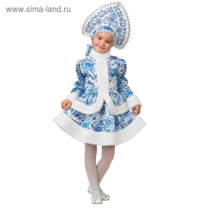 Карнавальный костюм «Снегурочка», для девочки, размер 30, рост 116 см - Фото 1