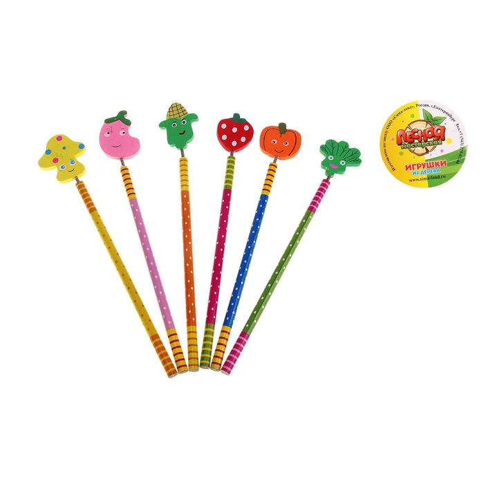 Карандаш "Растительный мир" чернографитный, набор 6 шт. - Фото 1