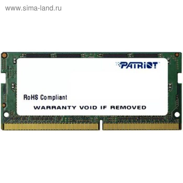 Память DDR4 4Gb 2133MHz Patriot PSD44G213381S RTL PC4-17000 CL15 SO-DIMM 260-pin 1.5В - Фото 1