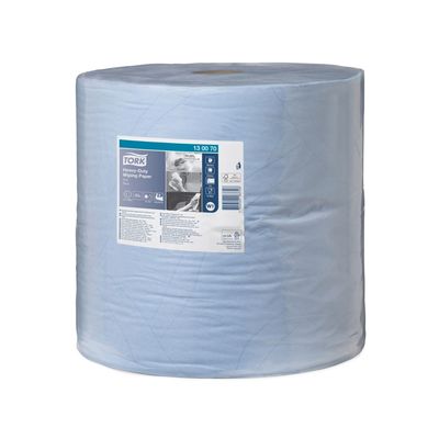 Протирочная бумага Tork повышенной прочности в рулоне (W1) голубая, 37 см, 1000 листов