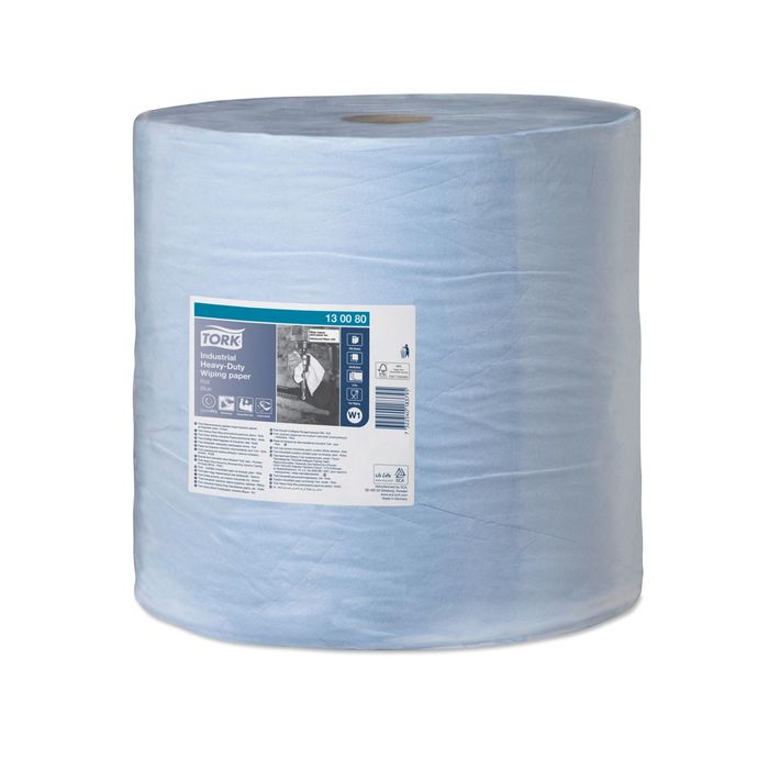 Протирочная бумага Tork суперпрочная в рулоне (W1/2) голубая, 37 см, 750 листов - фото 1905478148