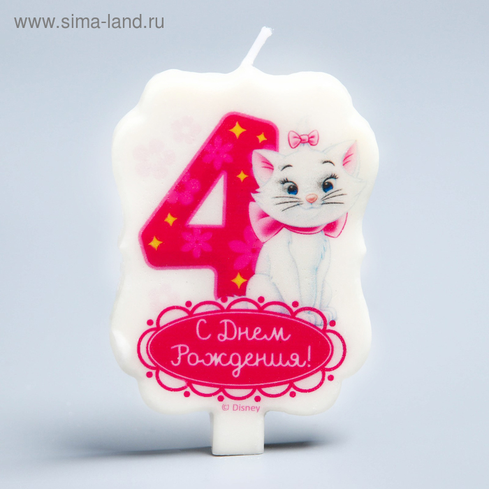 Свеча в торт Дисней 4 "С Днем Рождения", Коты аристократы - Фото 1