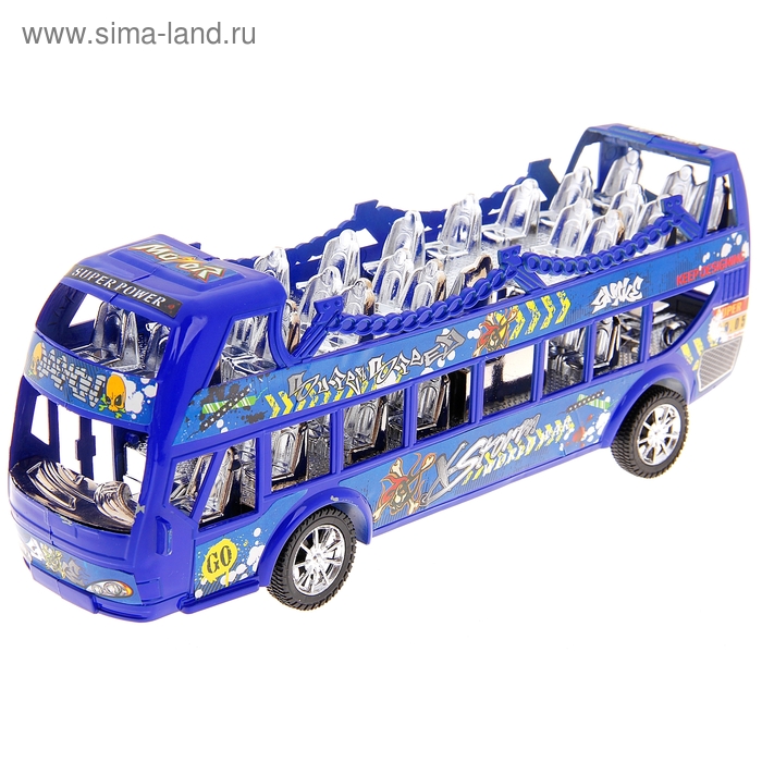 Автобус инерционный, цвета МИКС - Фото 1