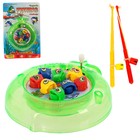 Рыбалка заводная "Морские жители", 8 рыбок, 2 удочки, МИКС - Фото 1