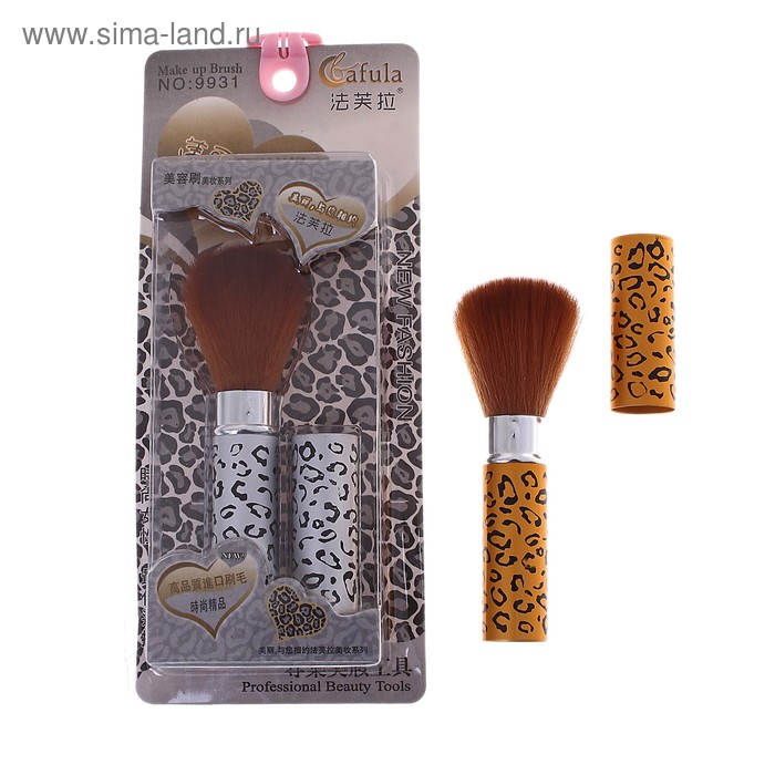 Кисть для румян и пудры, скруглённая, цвета МИКС - Фото 1