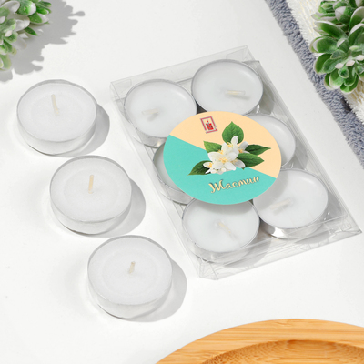 Набор свечей ароматических чайных 6 шт., жасмин