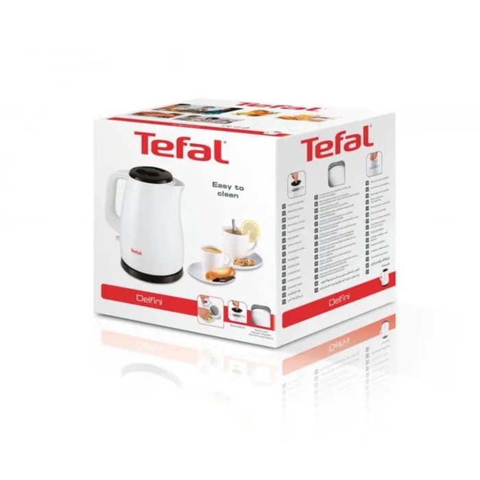 Чайник электрический Tefal KO150130, пластик, 1.5 л, 2400 Вт, белый - фото 51665853