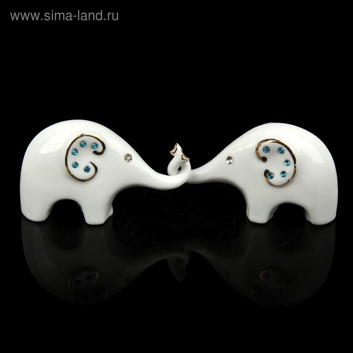 Сувенир керамика "Слонята со стразами" (набор 2 шт), 5,5х9х3 см - Фото 1