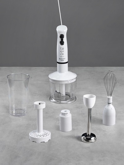 Блендер Scarlett SC-HB42M33, погружной, 700 Вт, белый