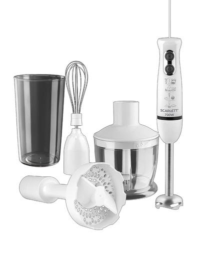 Блендер Scarlett SC-HB42M33, погружной, 700 Вт, белый