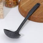 Половник Доляна «Мрамор», 31.5 см, пластик, чёрный - Фото 1