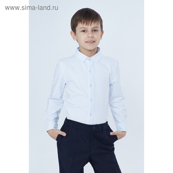 Рубашка для мальчика, рост 122 см, цвет белый - Фото 1