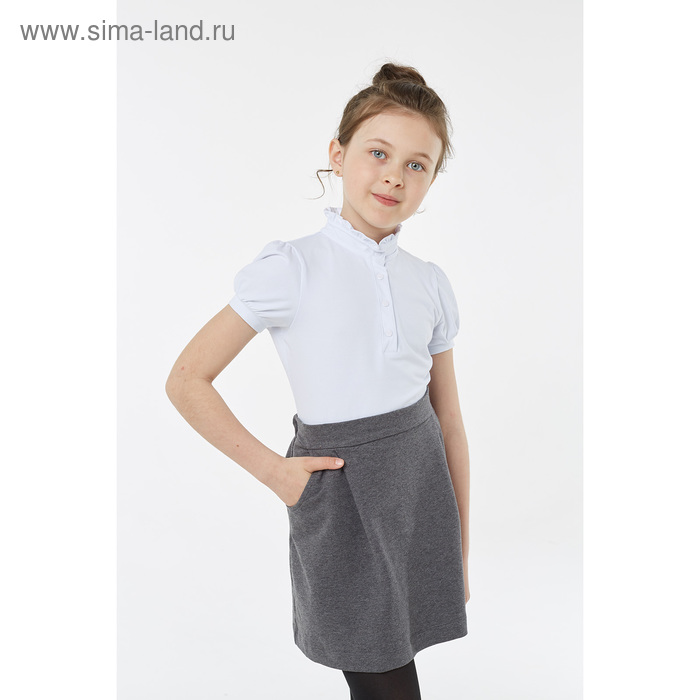 Блузка для девочки, рост 116 см, цвет белый - Фото 1