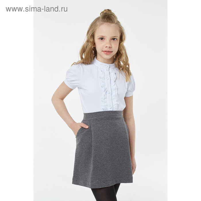 Блузка для девочки, рост 140 см, цвет белый - Фото 1