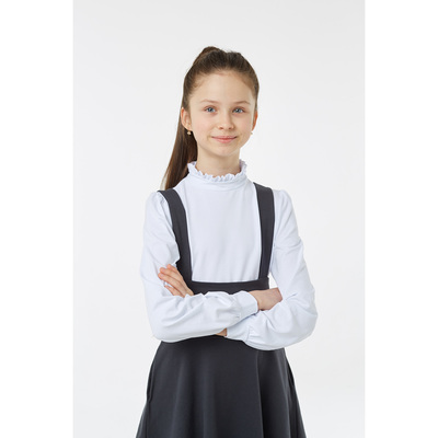 Блузка для девочки, рост 128 см, цвет белый