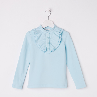 Блузка для девочки, рост 128 см, цвет голубой