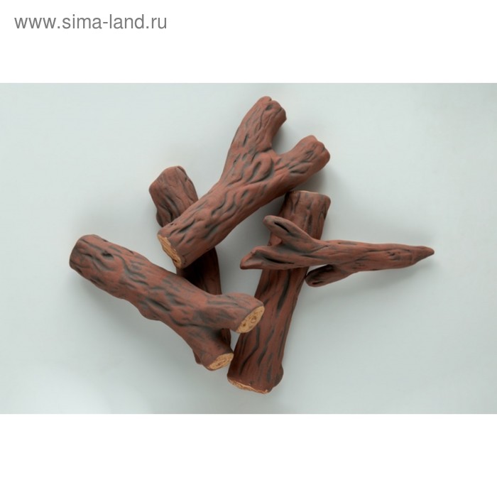 Керамические дрова для биокамина, 5 шт, 15 см, дуб - Фото 1