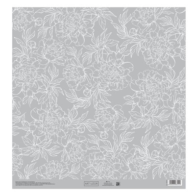 Бумага для скрапбукинга «Цветочные кружева», 30.5×30.5 см, 190 г/м²