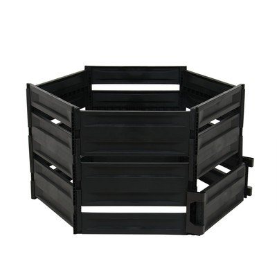 Компостер пластиковый, 600 л, 125×105×70 см, чёрный