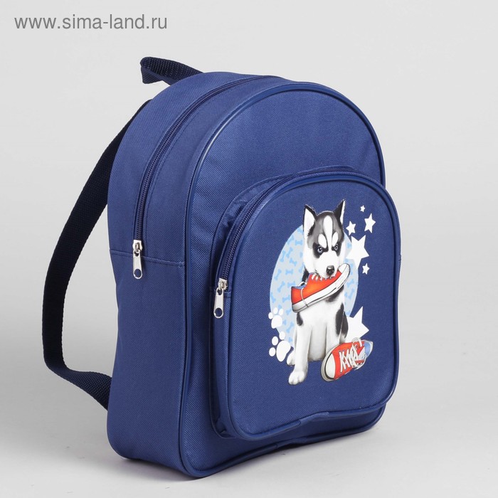 Рюкзак детский, отдел на молнии, наружный карман, цвет синий - Фото 1