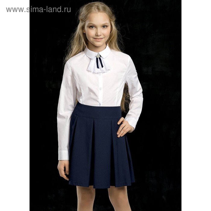 Блузка для девочки, рост 158 см, цвет белый - Фото 1