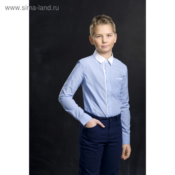 Сорочка для мальчика, рост 146 см, цвет голубой - Фото 1