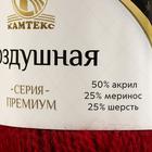 Пряжа "Воздушная" 25%меринос. шерсть, 25%шерсть, 50%акрил 370м/100гр (091 вишня) - Фото 4