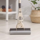 Швабра для мытья пола PVA с двойным роликовым отжимом Доляна, стальной телескоп черенок 28×6×106(130) см - Фото 8