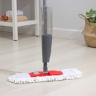 Швабра для мытья пола с распылителем Доляна, насадка из микрофибры 40×10 см, металлическая ручка 124 см, цвет МИКС - Фото 3