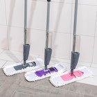 Швабра для мытья пола с распылителем Доляна, насадка из микрофибры 40×10 см, металлическая ручка 124 см, цвет МИКС - Фото 15