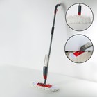 Швабра для мытья пола с распылителем Доляна, насадка из микрофибры 40×10 см, металлическая ручка 124 см, цвет МИКС - Фото 16