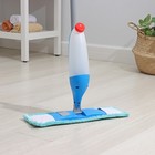 Швабра для мытья пола с распылителем Доляна, насадка из микрофибры 40×10 см, металлическая ручка 124 см, цвет МИКС - Фото 2